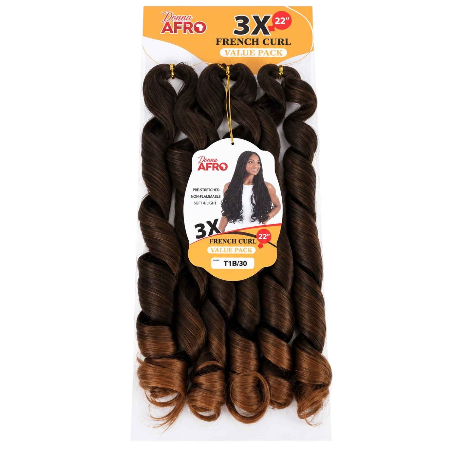 D.M  FRENCH CURL BRAID 22'' 3X T1B/30