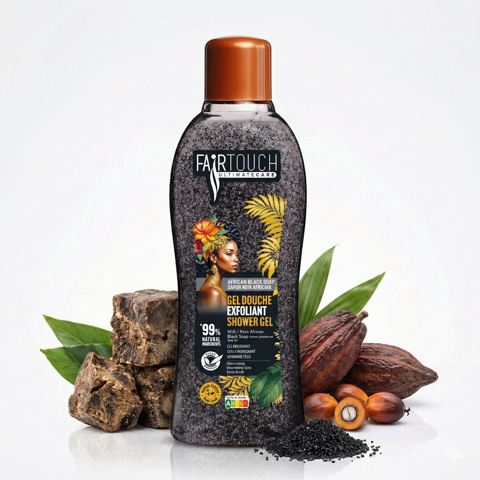 Fair Touch Exfoliant Shower gel African Black Soap 1L