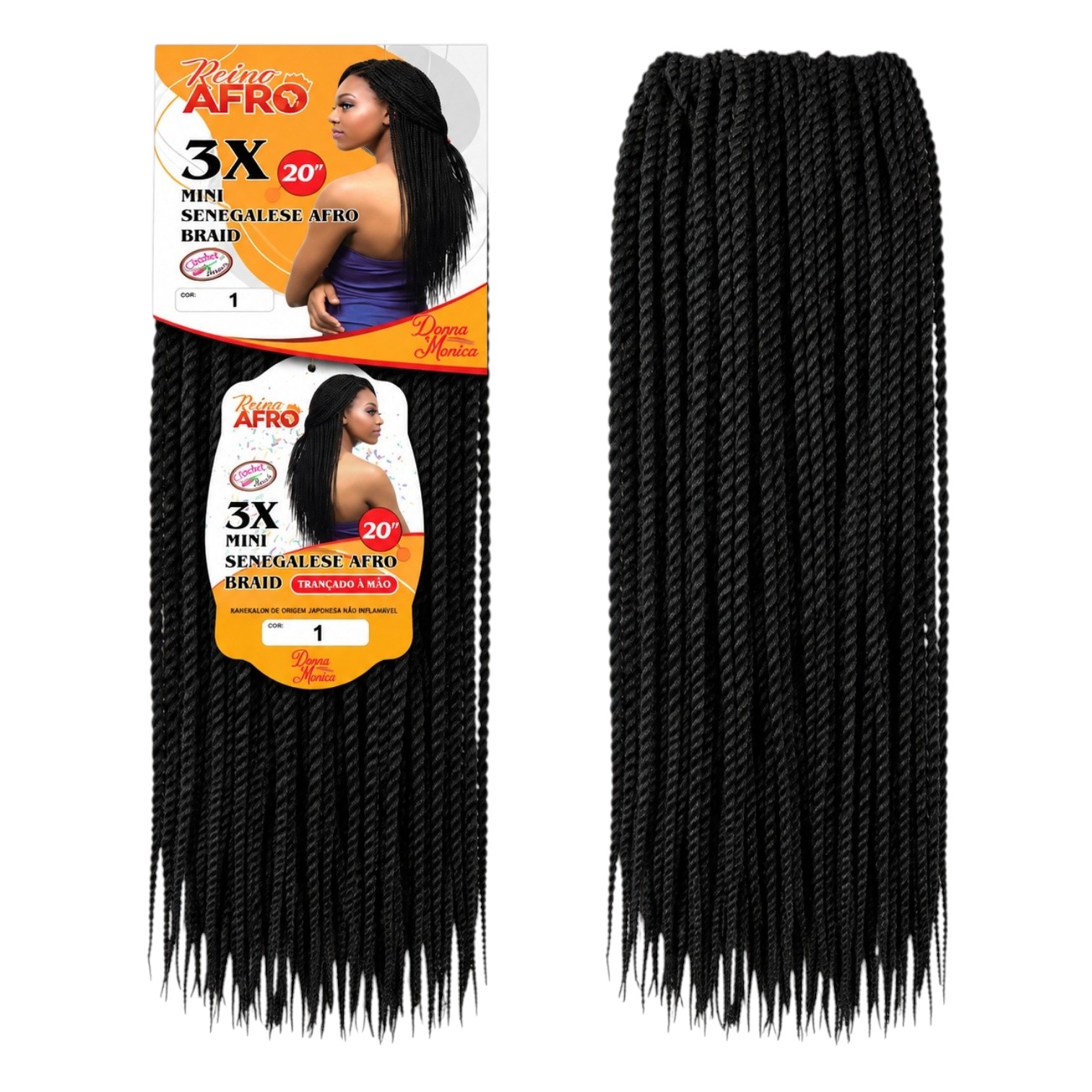 D.M Mini Senegalese Afro Braid 20'' 3x 270g - 1