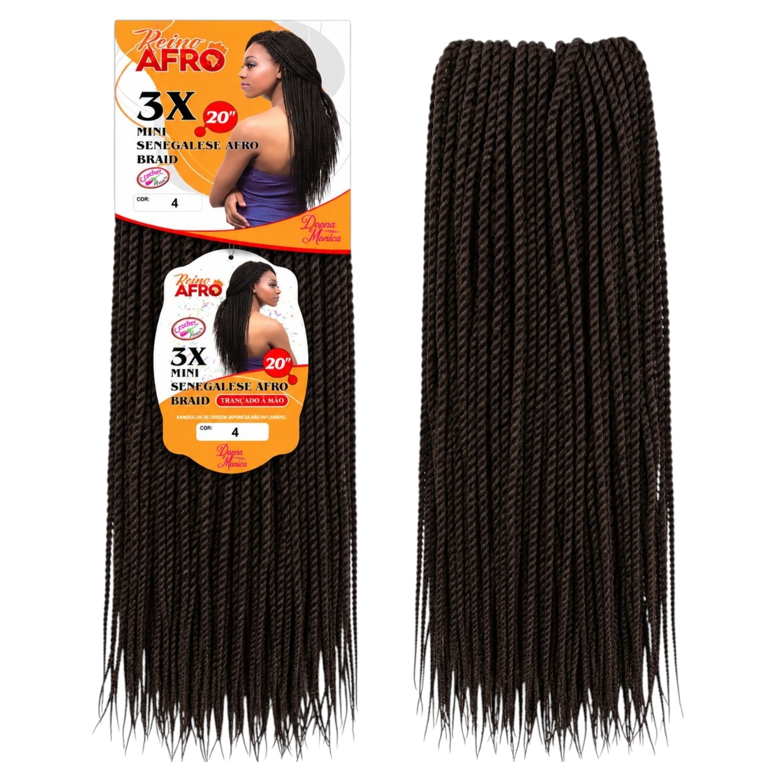 D.M Mini Senegalese Afro Braid 20'' 3x 270g - 4