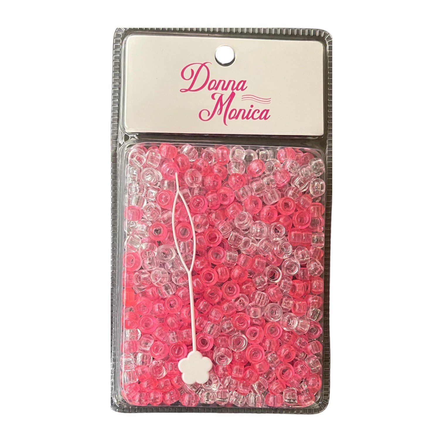 D.M Missanga Pequena Transparente/Rosa Pink