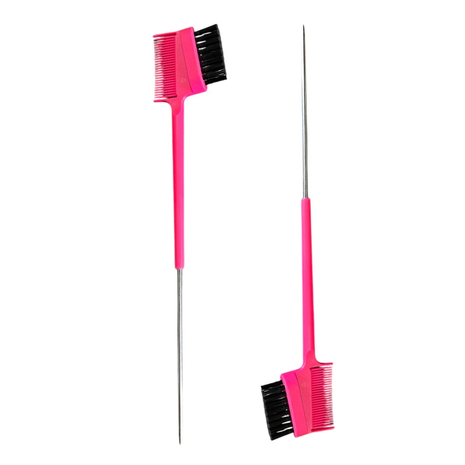 Escova Baby Hair Ponta de Ferro - Rosa Escuro