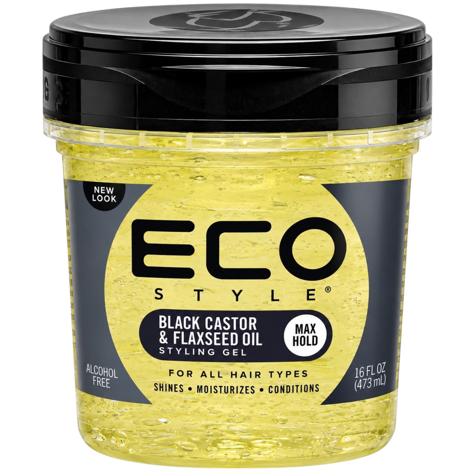 EcoStyler Styling Gel Black Castor & Flaxseed Oil 16 oz